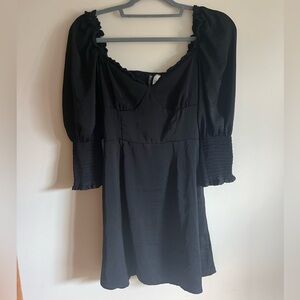Black mid sleeve summer dress